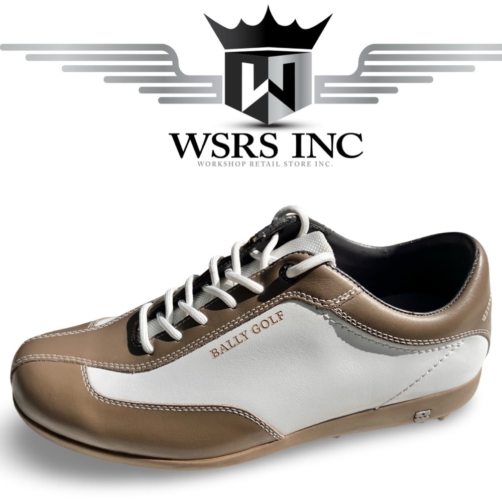 Bally White Beige Taupe Golf Shoes 7.5